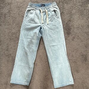 GAP Denim High Rise Wide-Leg Pants - Light Blue